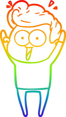 gökkuşağı gradyan çizgi çizimi bir insan tarafından çizilmiş bir karikatür adam