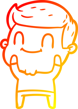 Bir insan tarafından çizilmiş, karikatür dostu bir adamın sıcak çizgi çizimi