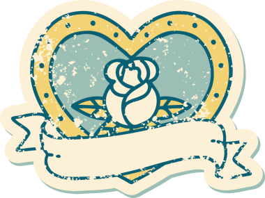 Bir insan tarafından çizilmiş kalp gülü ve bayrağının sembolik dövmeli resmi.