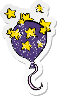 Bir insan tarafından çizilmiş bir balonun gerilimli çıkartması.