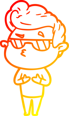 Bir insan tarafından çizilen karikatür karikatürünün sıcak çizgi çizimi.