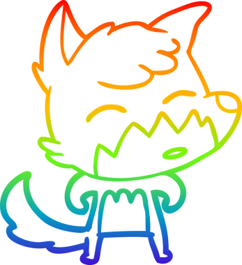 gökkuşağı gradyanı çizimi bir insan tarafından çizilmiş tilki çizgi filmi