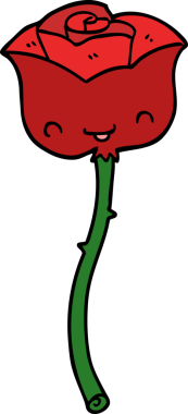 Bir insan tarafından çizilmiş çizgi film gülü