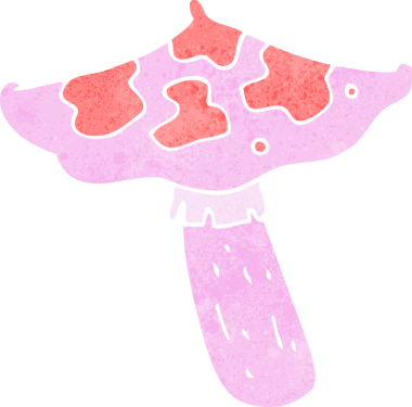 Bir insan tarafından çizilmiş mantar taburesi.