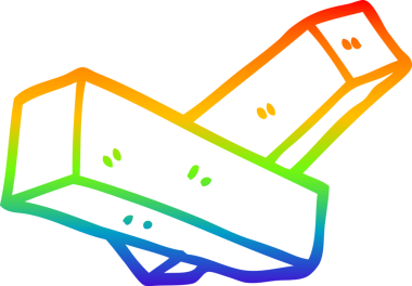 gökkuşağı gradyan çizgi çizimi bir insan tarafından çizilmiş bir çizgi film patates kızartması