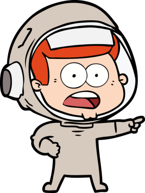 Karikatür bir insan tarafından çizilen astronotu şaşırttı.