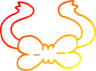 Bir insan tarafından çizilmiş çizgi film papyonunun sıcak çizgi çizimi