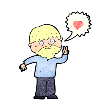 Çizgi film sakallı adam bir insan tarafından çizilmiş aşktan bahsediyor.