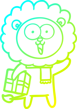 Bir insan tarafından çizilmiş mutlu çizgi film aslanı çizimi.