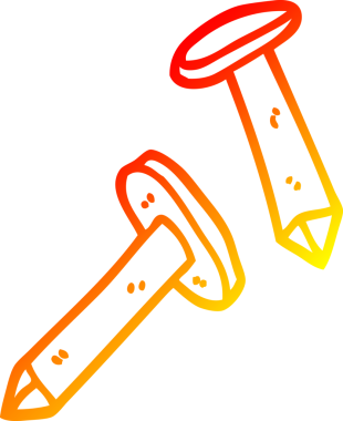 Bir insan tarafından çizilmiş karikatür çivilerinin sıcak gradyan çizgileri