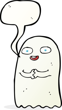 Bir insan tarafından çizilmiş komik bir çizgi film hayaleti.