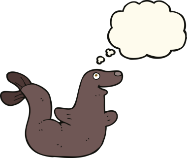 Bir insan tarafından çizilmiş düşünce baloncuklu karikatür mührü