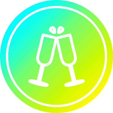 Bir insan tarafından çizilmiş havalı bir gradyan ile yükseltilmiş dairesel simge