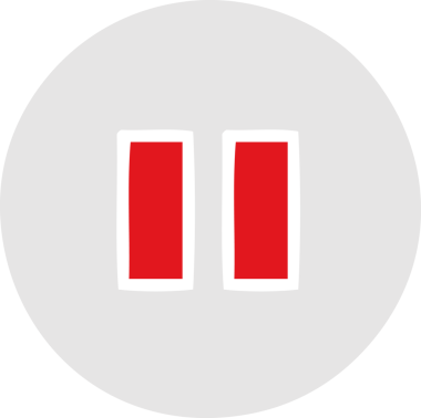 Bir insan tarafından çizilen duraklat düğmesinin düz renk retro karikatürü