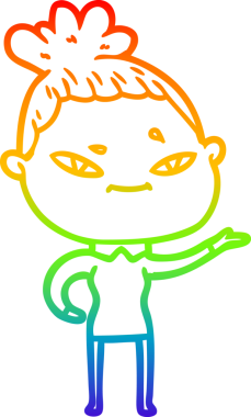 gökkuşağı gradyan çizimi bir insan tarafından çizilmiş bir karikatür kadın