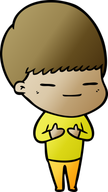 Bir insan tarafından çizilmiş kendini beğenmiş bir çocuk.