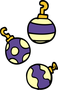 Bir insan tarafından çizilmiş karikatür Xmas mücevherleri