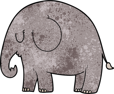 Bir insan tarafından çizilmiş bir fil.