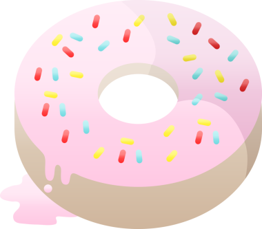 Bir insan tarafından çizilmiş buzlu donutun düz renkli çizimi