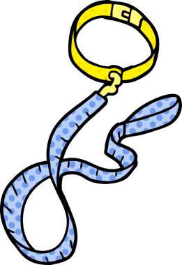 Bir insan tarafından çizilmiş tasma ve tasma.