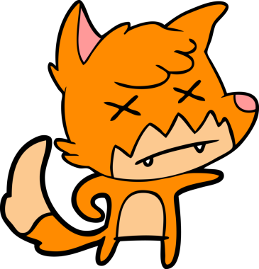 Bir insan tarafından çizilmiş ölü tilki çizgi filmi