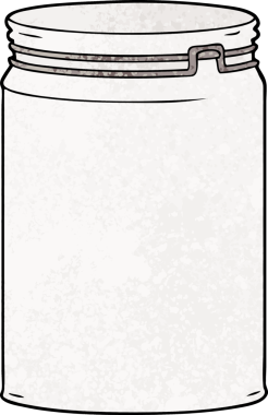 Bir insan tarafından çizilmiş boş cam kavanoz.