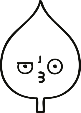 Bir insan tarafından çizilmiş dışavurumsal yaprağın çizgi çizimi