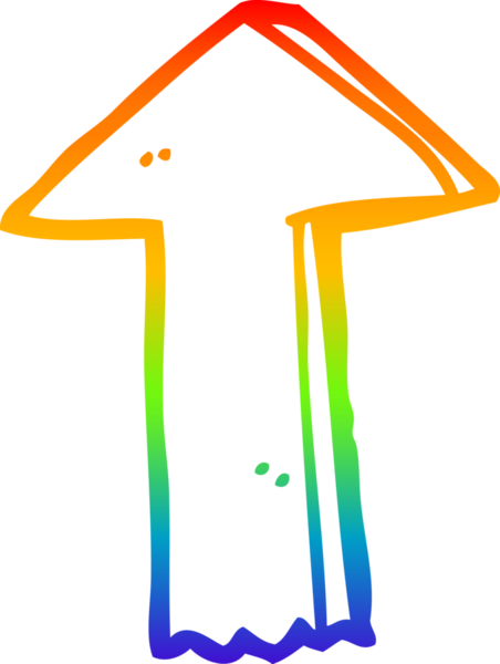 gökkuşağı gradyan çizgi çizimi bir insan tarafından çizilmiş bir çizgi film oku