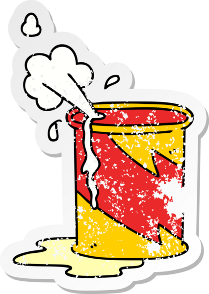 Bir insan tarafından çizilmiş, garip bir el yazısı, patlayan bir yağ kutusu.