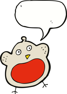 Bir insan tarafından çizilmiş komik bir karikatür noel robini.