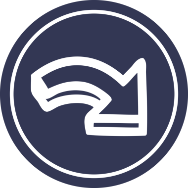 Bir insan tarafından çizilmiş ok dairesel simgesi yönü