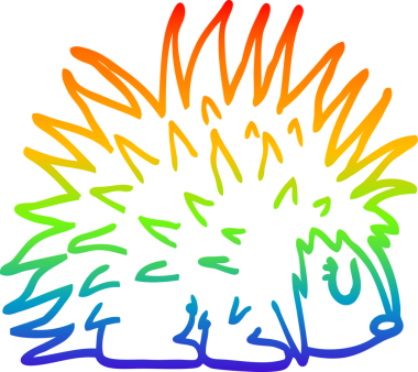 gökkuşağı gradyan çizgi çizimi Bir insan tarafından çizilmiş dikenli kirpi