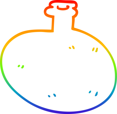 Gökkuşağı gradyan çizgi çizimi Bir insan tarafından çizilmiş büyük eski sürahi