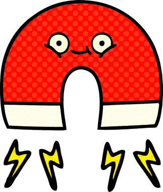 bir insan tarafından çizilmiş bir mıknatısın çizgi roman tarzı