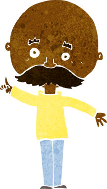 Bir insan tarafından çizilmiş bir fikri olan kel bir adam.