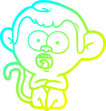 Bir insan tarafından çizilmiş bir çizgi filmin soğuk gradyan çizimi.