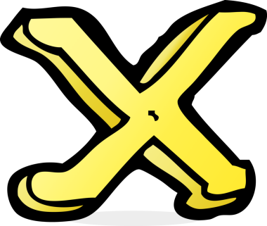 bir insan tarafından çizilmiş X harfi.