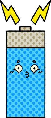 Bir insan tarafından çizilmiş bir bataryanın çizgi roman tarzı