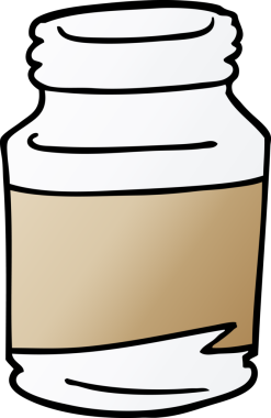 Bir insan tarafından çizilmiş karalama hapı kavanozu.