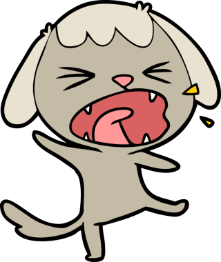 Bir insan tarafından çizilmiş şirin bir çizgi film köpeği.