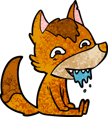 Bir insan tarafından çizilmiş tilki çizgi film karakteri