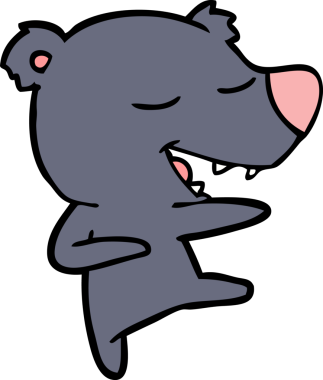 Bir insan tarafından çizilmiş çizgi film ayısı.