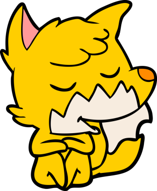 Bir insan tarafından çizilmiş tilki çizgi film karakteri