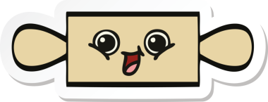 Bir insan tarafından çizilmiş şirin bir merdanenin çıkartması.