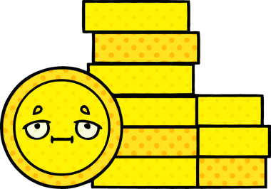 bir insan tarafından çizilmiş bir madeni paranın çizgi filmi