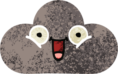 Bir insan tarafından çizilmiş bir fırtına bulutunun retro çizim tarzı karikatürü