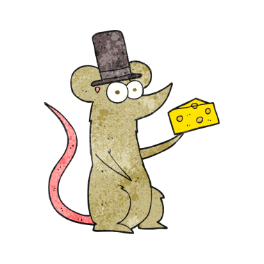 Bir insan tarafından çizilmiş, el yapımı çizgi film faresi.