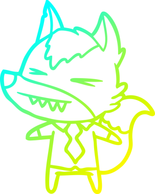 Bir insan tarafından çizilmiş kızgın bir kurt patronunun soğuk çizgi çizimi.