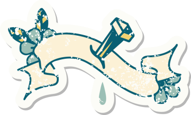 Bir insan tarafından çizilmiş demir çivili eski bir etiket.