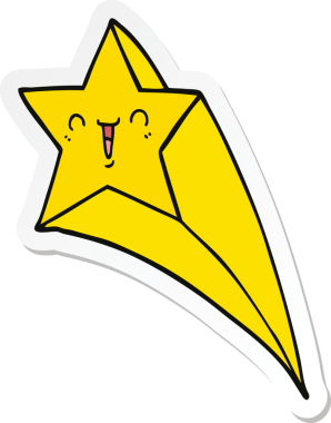 Bir insan tarafından çizilmiş bir çizgi film yıldızının çıkartması.